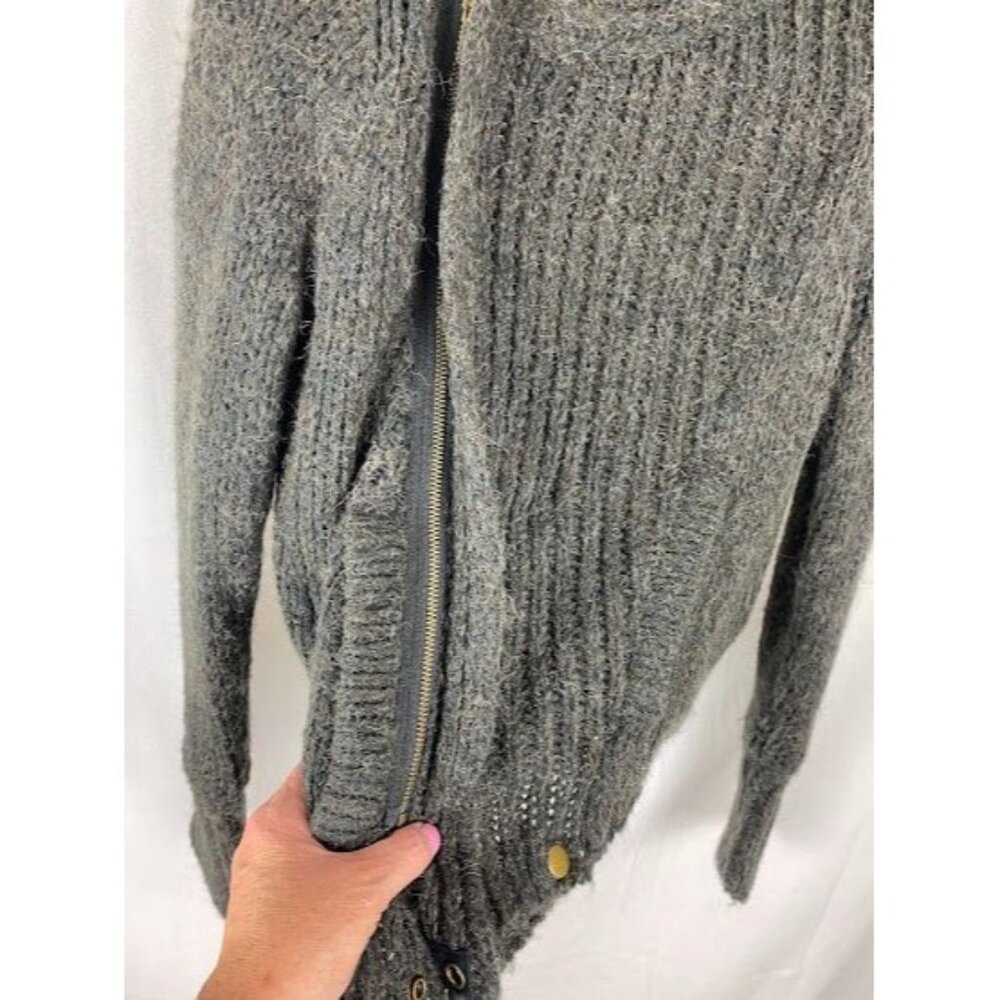 Twelfth Street By Cynthia Vincent Gray  Alpaca Blend Sweater Jacket style# S9517 - Picture 8 of 14